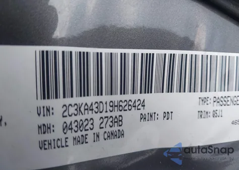 2009 Chrysler 300 Lx из США, поврежденный, VIN 2C3KA43D19H626424